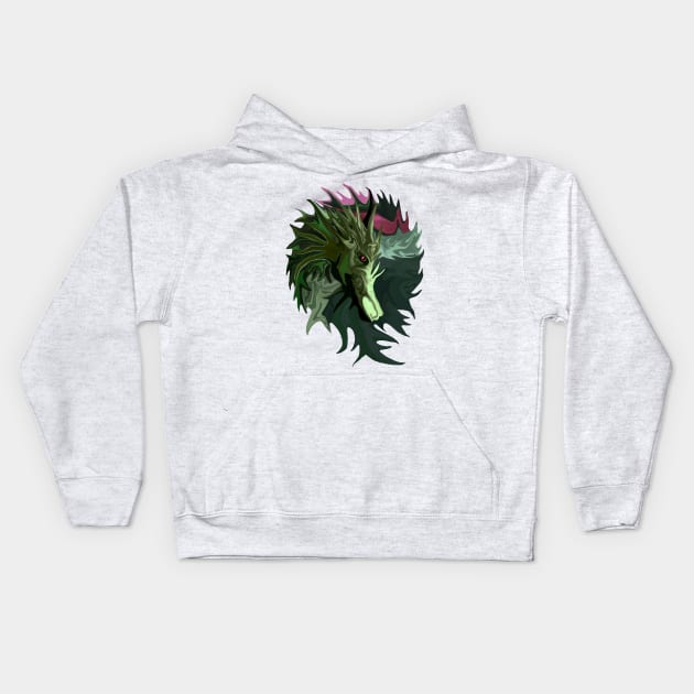 Watermelon Tourmaline Dragon Kids Hoodie by distortionart